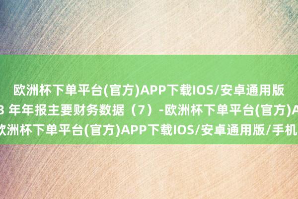 欧洲杯下单平台(官方)APP下载IOS/安卓通用版/手机版上市公司2023 年年报主要财务数据（7）-欧洲杯下单平台(官方)APP下载IOS/安卓通用版/手机版