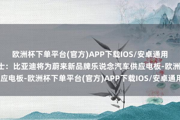 欧洲杯下单平台(官方)APP下载IOS/安卓通用版/手机版讯息东说念主士：比亚迪将为蔚来新品牌乐说念汽车供应电板-欧洲杯下单平台(官方)APP下载IOS/安卓通用版/手机版