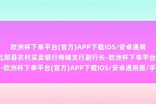 欧洲杯下单平台(官方)APP下载IOS/安卓通用版/手机版案发前系湖北郧县农村买卖银行梅铺支行副行长-欧洲杯下单平台(官方)APP下载IOS/安卓通用版/手机版