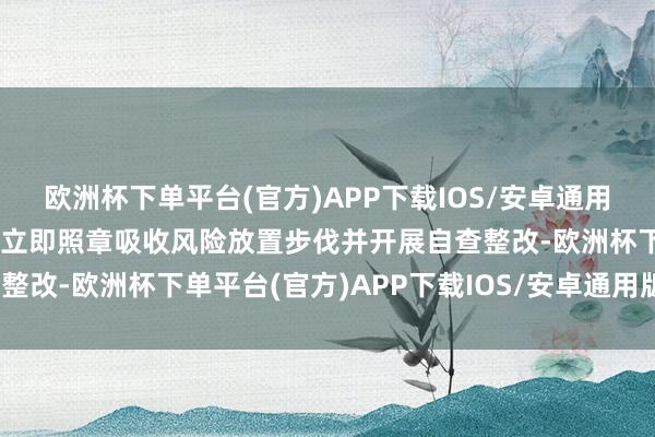 欧洲杯下单平台(官方)APP下载IOS/安卓通用版/手机版责令关联企业立即照章吸收风险放置步伐并开展自查整改-欧洲杯下单平台(官方)APP下载IOS/安卓通用版/手机版