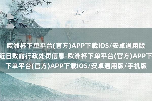 欧洲杯下单平台(官方)APP下载IOS/安卓通用版/手机版上海金融监管局近日败露行政处罚信息-欧洲杯下单平台(官方)APP下载IOS/安卓通用版/手机版